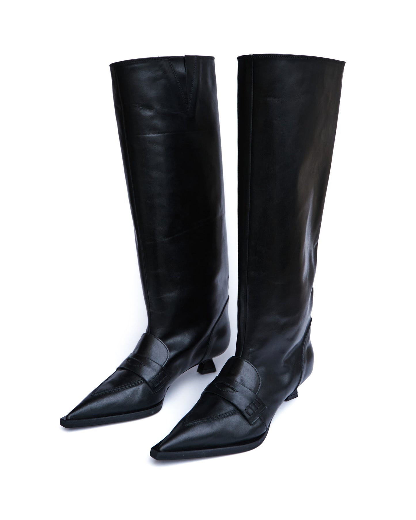 BLADE — Stivale a Tubo in Pelle Nera