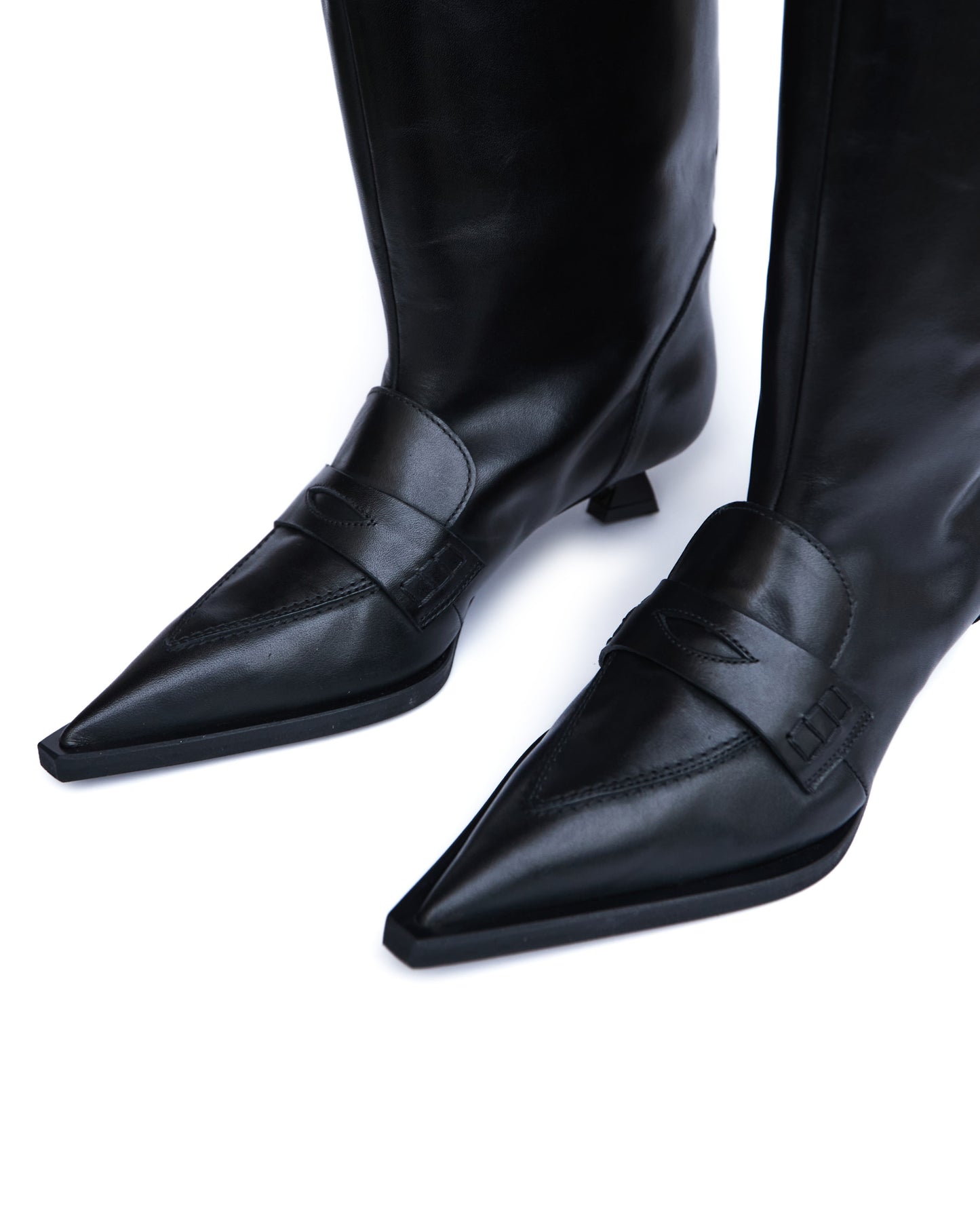 BLADE — Stivale a Tubo in Pelle Nera