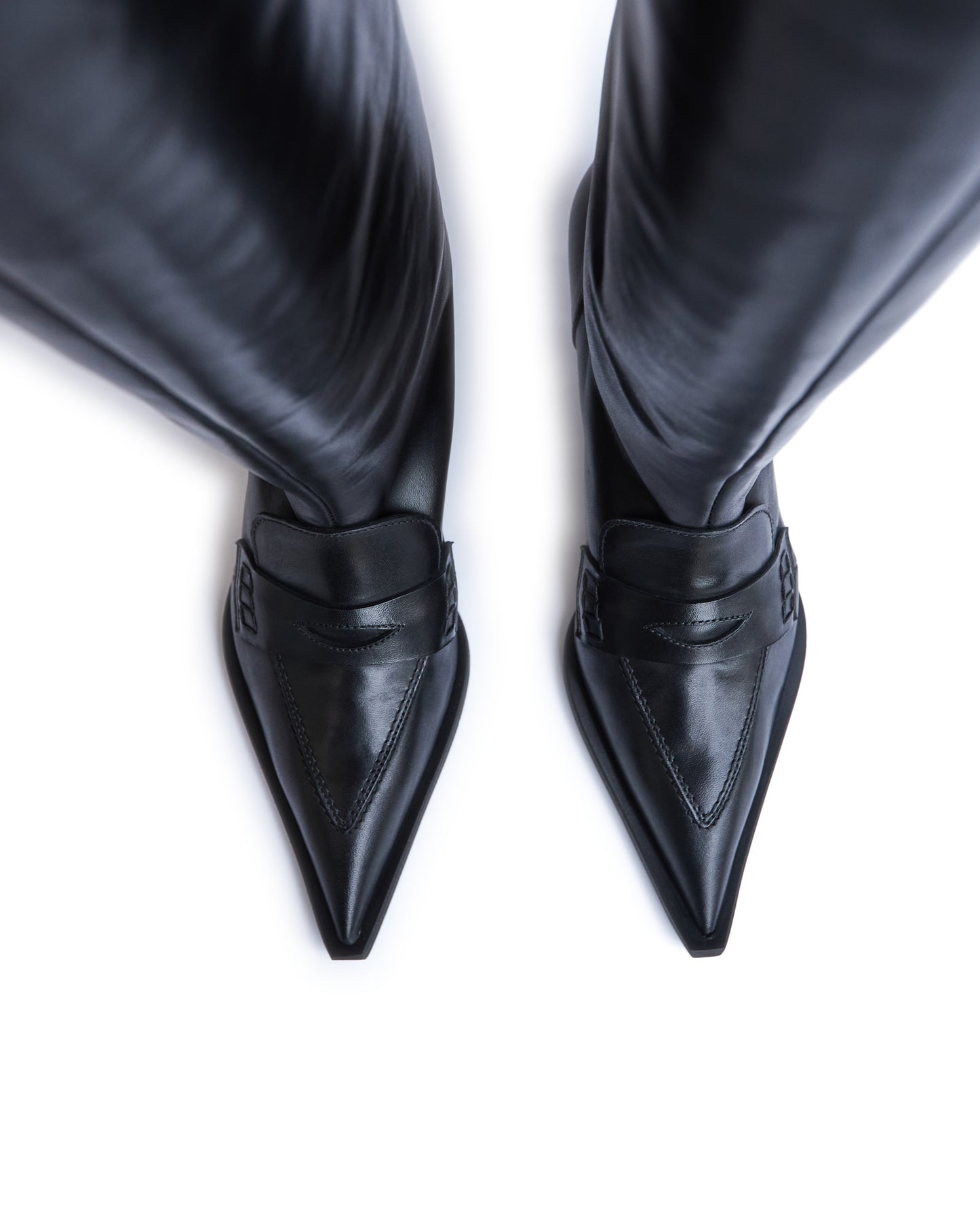 BLADE — Stivale a Tubo in Pelle Nera